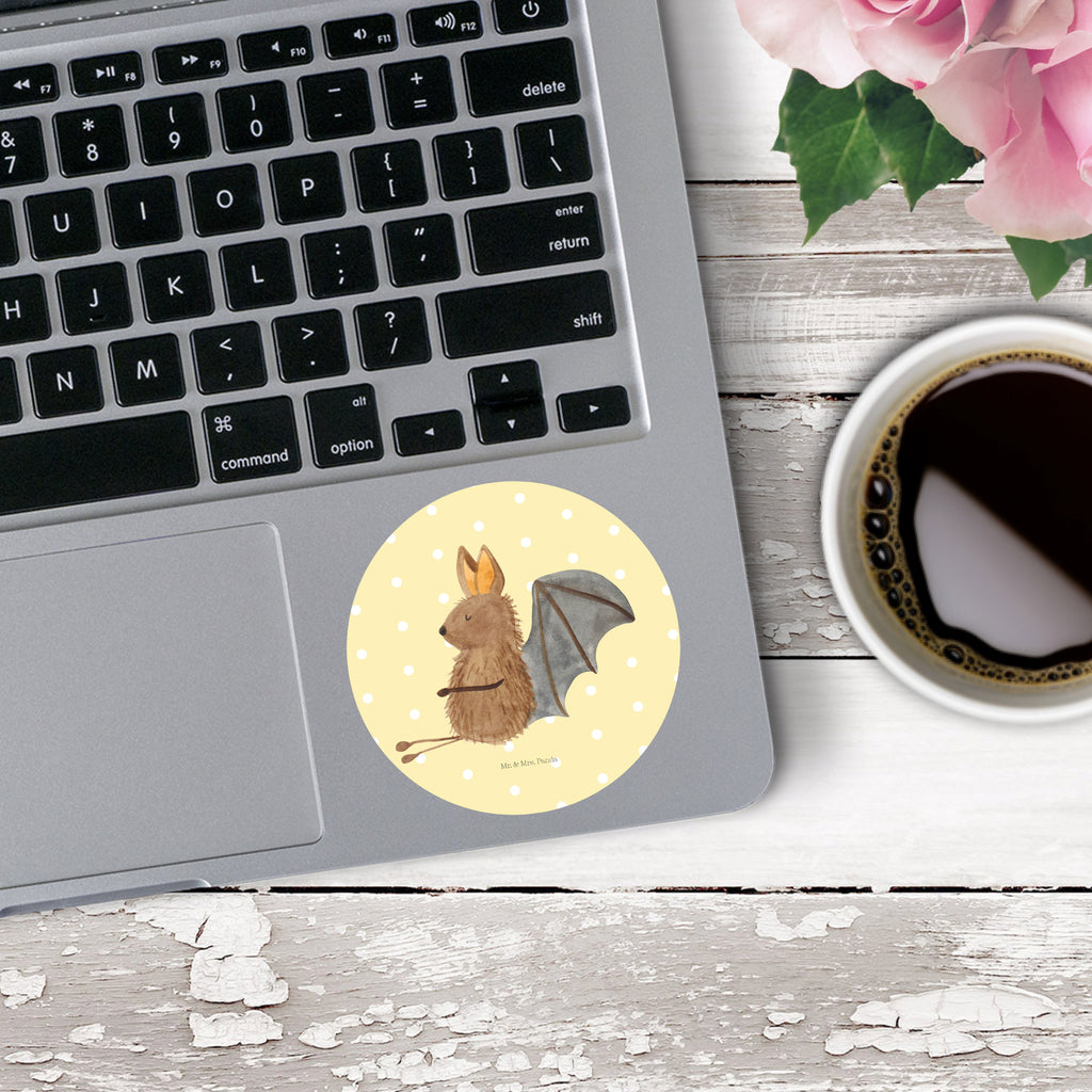 80mm Rund Aufkleber Fledermaus sitzend Sticker, Aufkleber, Etikett, Tiermotive, Gute Laune, lustige Sprüche, Tiere, Fledermaus, Fledermäuse, Motivation, entspannen