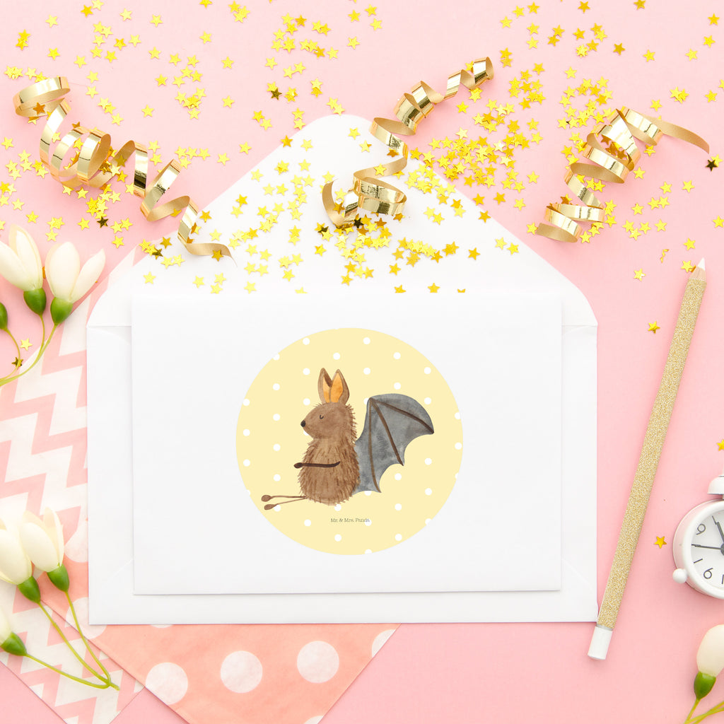 80mm Rund Aufkleber Fledermaus sitzend Sticker, Aufkleber, Etikett, Tiermotive, Gute Laune, lustige Sprüche, Tiere, Fledermaus, Fledermäuse, Motivation, entspannen