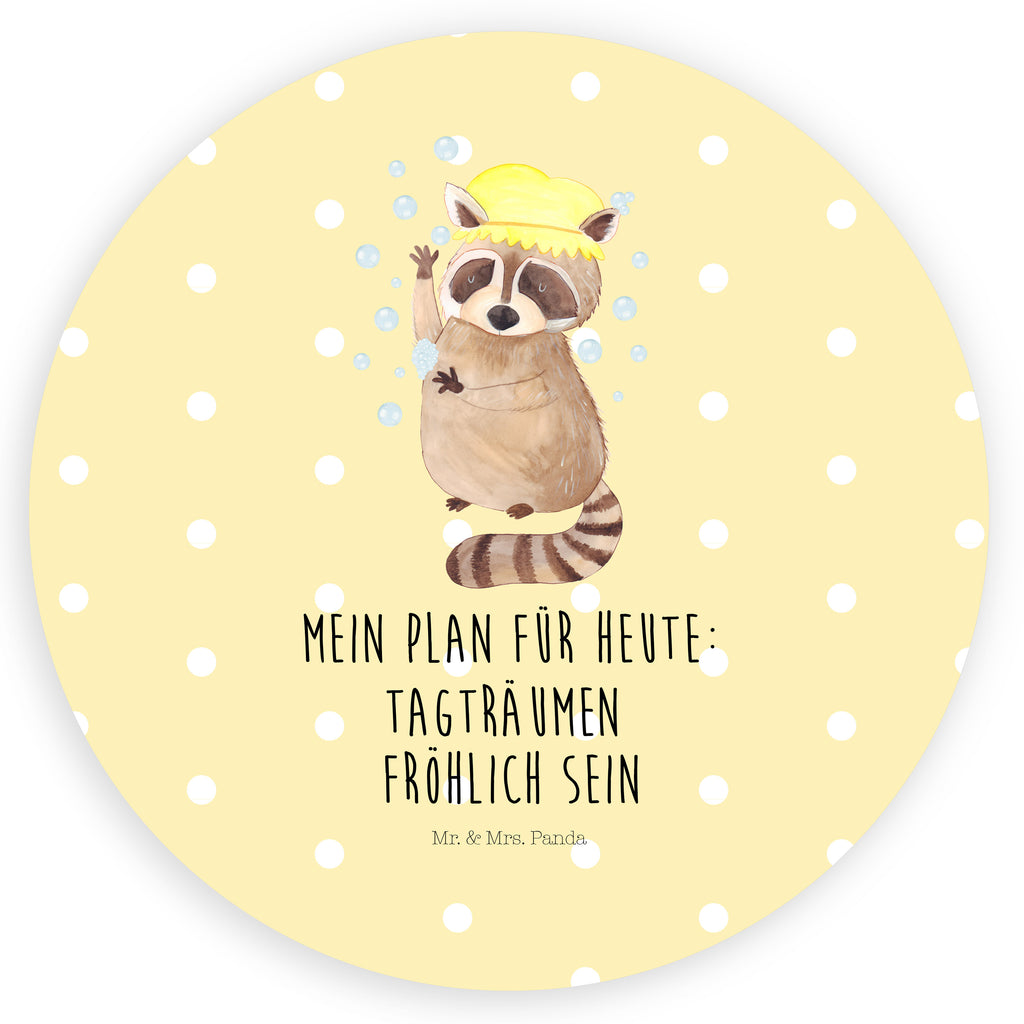 80mm Rund Aufkleber Waschbär Sticker, Aufkleber, Etikett, Tiermotive, Gute Laune, lustige Sprüche, Tiere, Waschbär, Tagträumen, Plan, Fröhlich, waschen, Seifenblasen