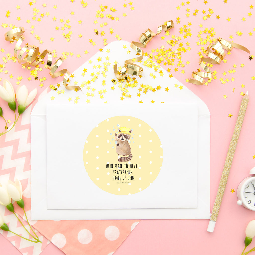 80mm Rund Aufkleber Waschbär Sticker, Aufkleber, Etikett, Tiermotive, Gute Laune, lustige Sprüche, Tiere, Waschbär, Tagträumen, Plan, Fröhlich, waschen, Seifenblasen