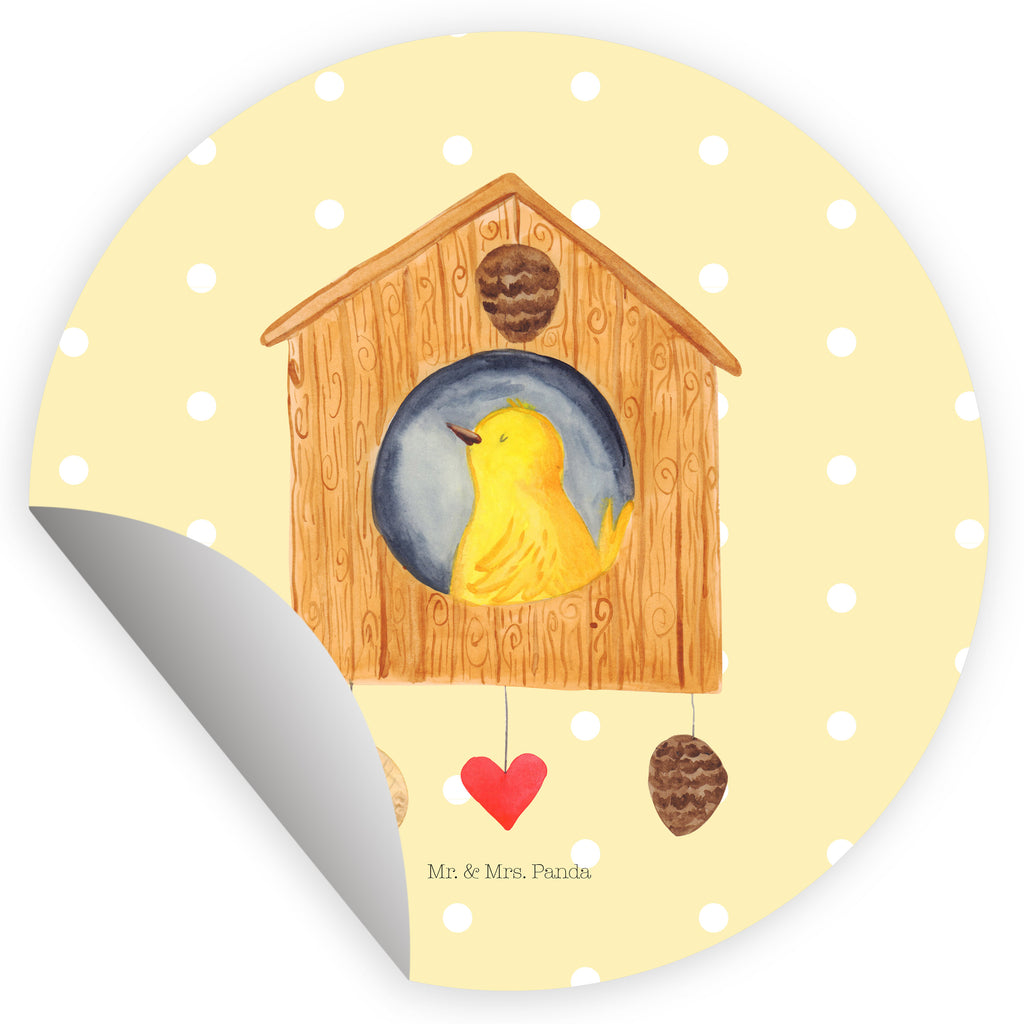 40mm Rund Aufkleber Vogelhaus sweet Home Sticker, Aufkleber, Etikett, Tiermotive, Gute Laune, lustige Sprüche, Tiere, Vogelhaus, Vogel, Home sweet Home, Einzug, Umzug, Geschenk, Einzugsgeschenk, Hausbau, Haus