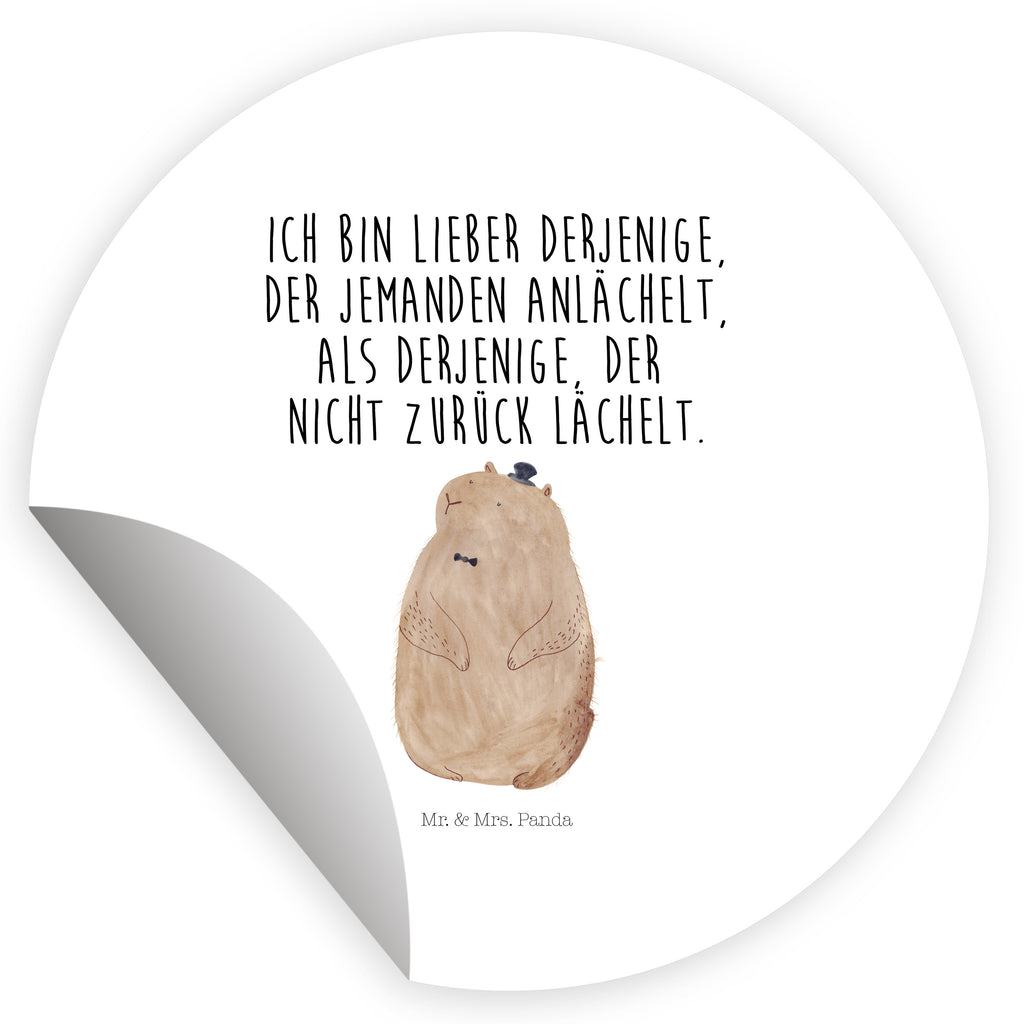 40mm Rund Aufkleber Murmeltier Sticker, Aufkleber, Etikett, Tiermotive, Gute Laune, lustige Sprüche, Tiere, Murmeltier, Knigge, Fröhlichkeit, Freundlichkeit, Respekt, Anstand