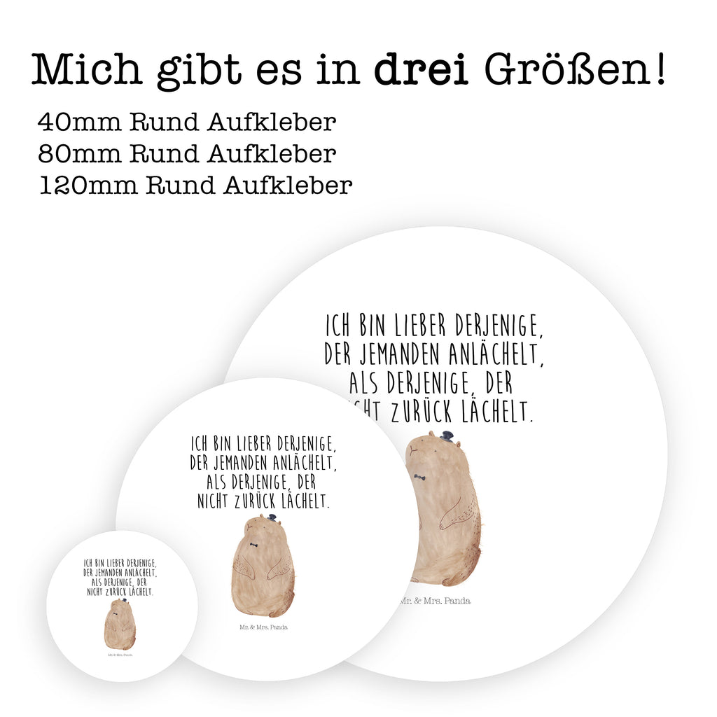 40mm Rund Aufkleber Murmeltier Sticker, Aufkleber, Etikett, Tiermotive, Gute Laune, lustige Sprüche, Tiere, Murmeltier, Knigge, Fröhlichkeit, Freundlichkeit, Respekt, Anstand