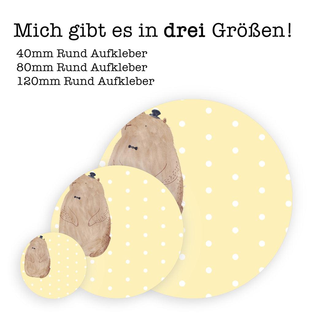 40mm Rund Aufkleber Murmeltier Sticker, Aufkleber, Etikett, Tiermotive, Gute Laune, lustige Sprüche, Tiere, Murmeltier, Knigge, Fröhlichkeit, Freundlichkeit, Respekt, Anstand