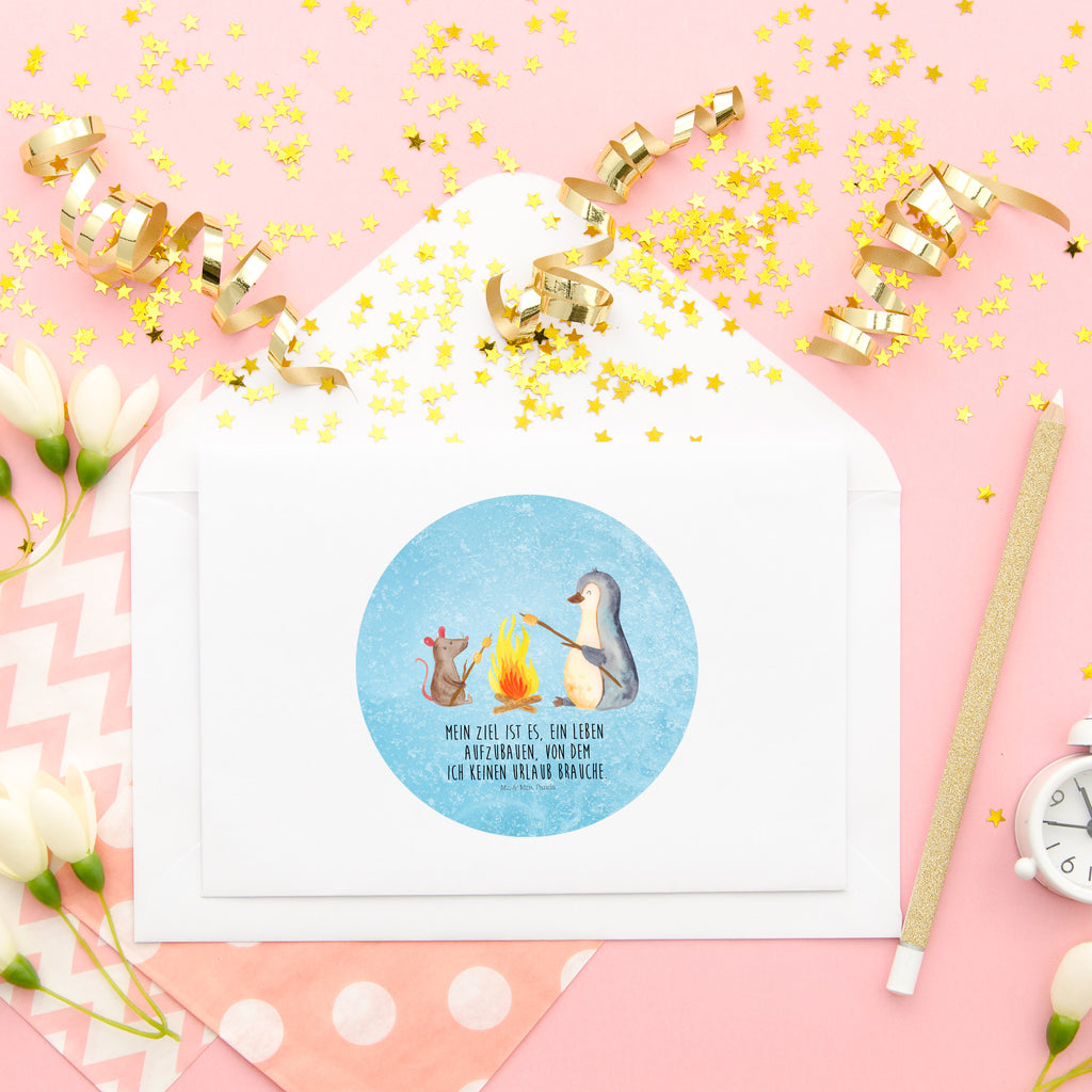 120mm Rund Aufkleber Pinguin Lagerfeuer Sticker, Aufkleber, Etikett, Kinder, rund, Pinguin, Maus, Pinguine, Lagerfeuer, Leben, Arbeit, Job, Motivation, Büro, Büroalltag, Lebensspruch, Lebensmotivation, Neustart, Liebe, grillen, Feuer, Marshmallows