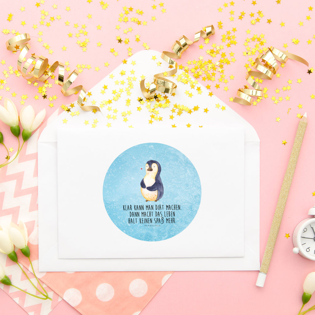 80mm Rund Aufkleber Pinguin Diät Sticker, Aufkleber, Etikett, Pinguin, Pinguine, Diät, Abnehmen, Abspecken, Gewicht, Motivation, Selbstliebe, Körperliebe, Selbstrespekt