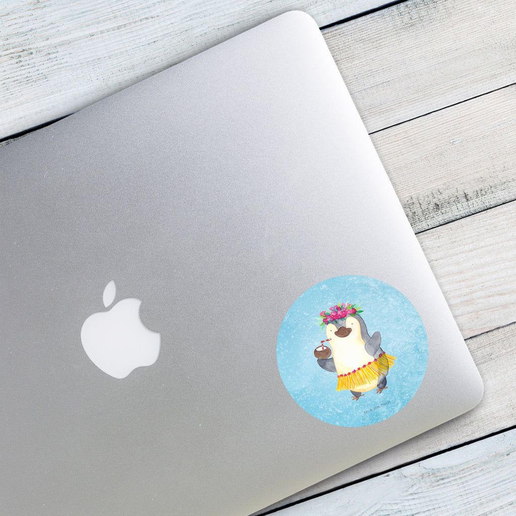 80mm Rund Aufkleber Pinguin Kokosnuss Sticker, Aufkleber, Etikett, Pinguin, Aloha, Hawaii, Urlaub, Kokosnuss, Pinguine