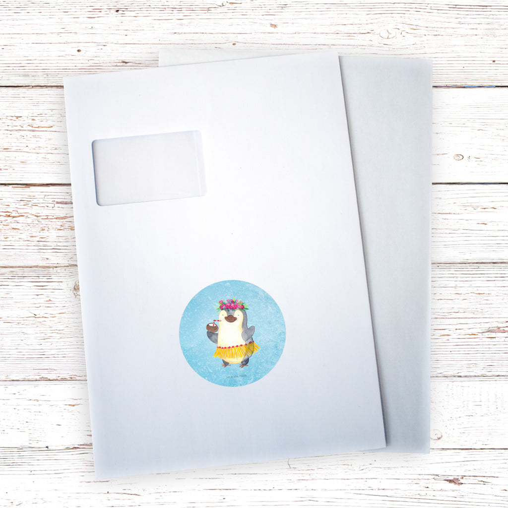 80mm Rund Aufkleber Pinguin Kokosnuss Sticker, Aufkleber, Etikett, Pinguin, Aloha, Hawaii, Urlaub, Kokosnuss, Pinguine