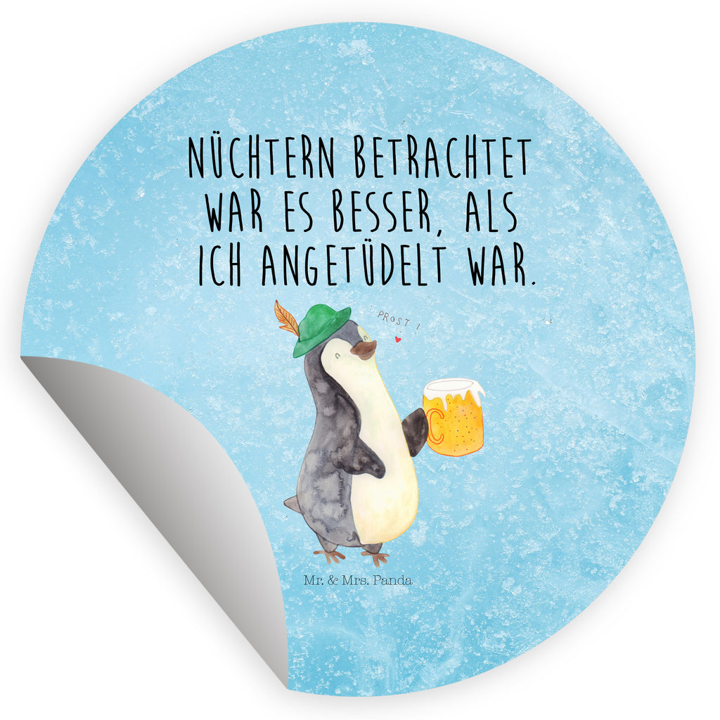 80mm Rund Aufkleber Pinguin Bier Sticker, Aufkleber, Etikett, Pinguin, Pinguine, Bier, Oktoberfest