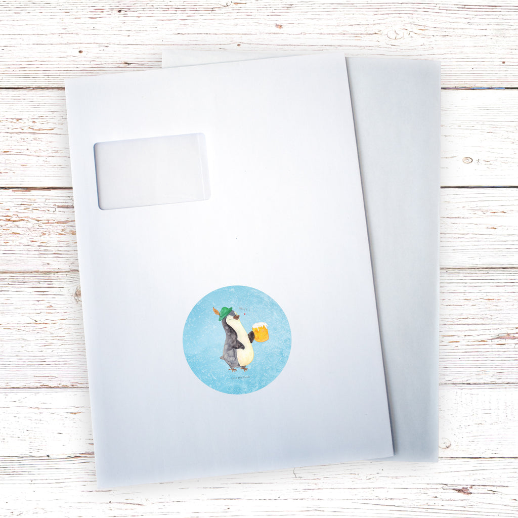 80mm Rund Aufkleber Pinguin Bier Sticker, Aufkleber, Etikett, Pinguin, Pinguine, Bier, Oktoberfest