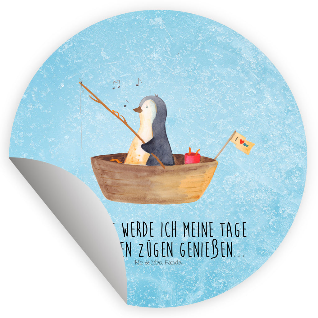 40mm Rund Aufkleber Pinguin Angelboot Sticker, Aufkleber, Etikett, Pinguin, Pinguine, Angeln, Boot, Angelboot, Lebenslust, Leben, genießen, Motivation, Neustart, Neuanfang, Trennung, Scheidung, Geschenkidee Liebeskummer