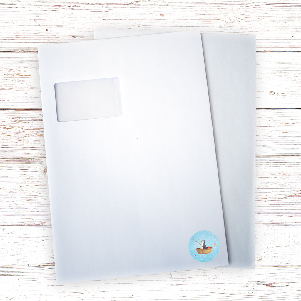 40mm Rund Aufkleber Pinguin Angelboot Sticker, Aufkleber, Etikett, Pinguin, Pinguine, Angeln, Boot, Angelboot, Lebenslust, Leben, genießen, Motivation, Neustart, Neuanfang, Trennung, Scheidung, Geschenkidee Liebeskummer