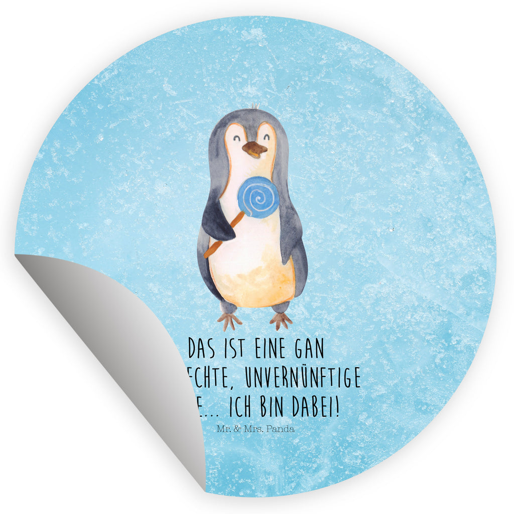 40mm Rund Aufkleber Pinguin Lolli Sticker, Aufkleber, Etikett, Pinguin, Pinguine, Lolli, Süßigkeiten, Blödsinn, Spruch, Rebell, Gauner, Ganove, Rabauke