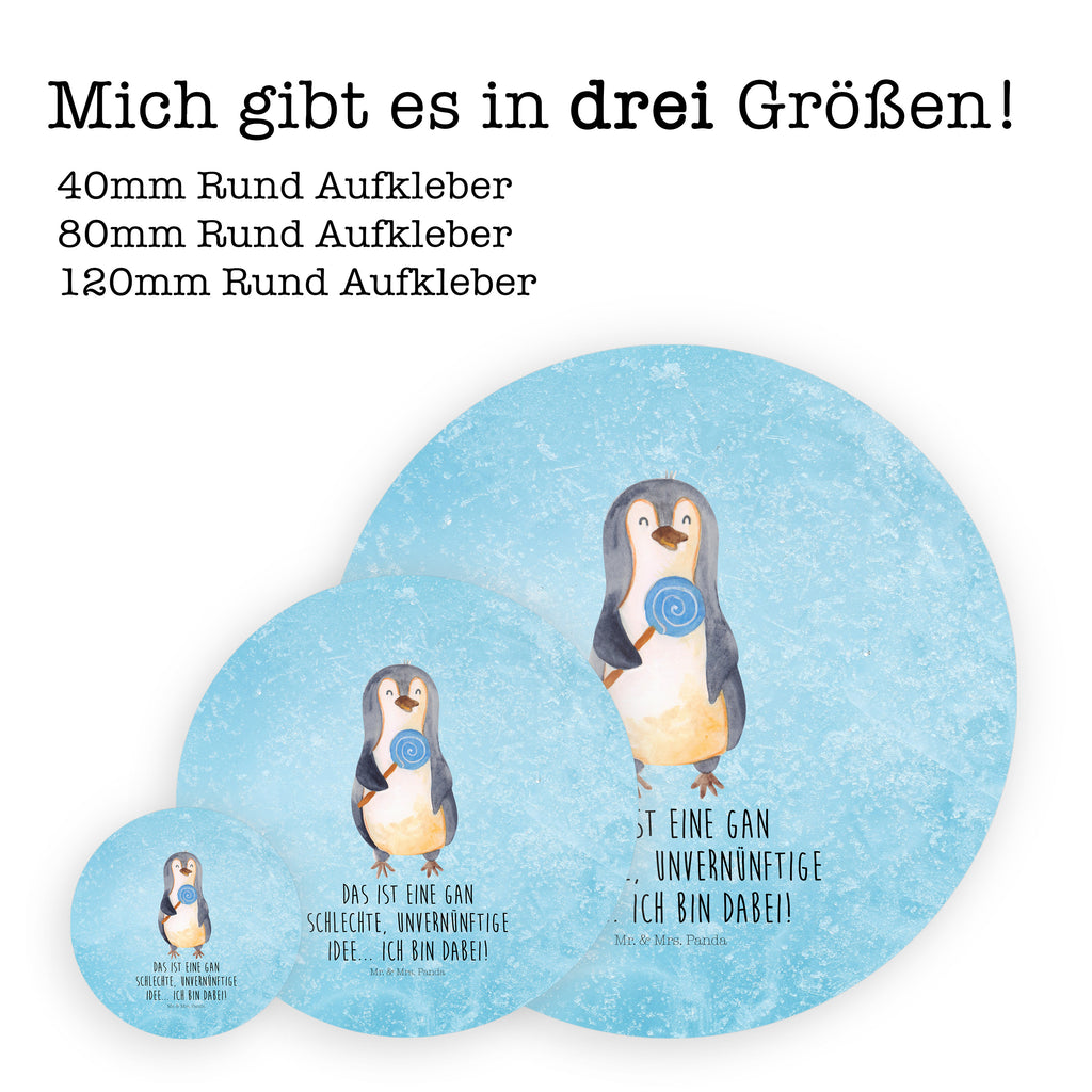 40mm Rund Aufkleber Pinguin Lolli Sticker, Aufkleber, Etikett, Pinguin, Pinguine, Lolli, Süßigkeiten, Blödsinn, Spruch, Rebell, Gauner, Ganove, Rabauke