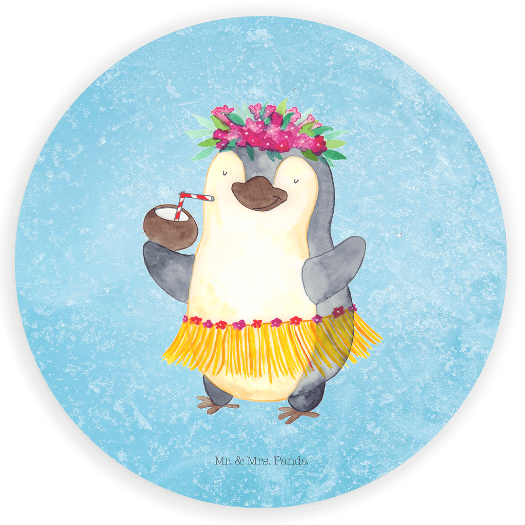 40mm Rund Aufkleber Pinguin Kokosnuss Sticker, Aufkleber, Etikett, Pinguin, Aloha, Hawaii, Urlaub, Kokosnuss, Pinguine