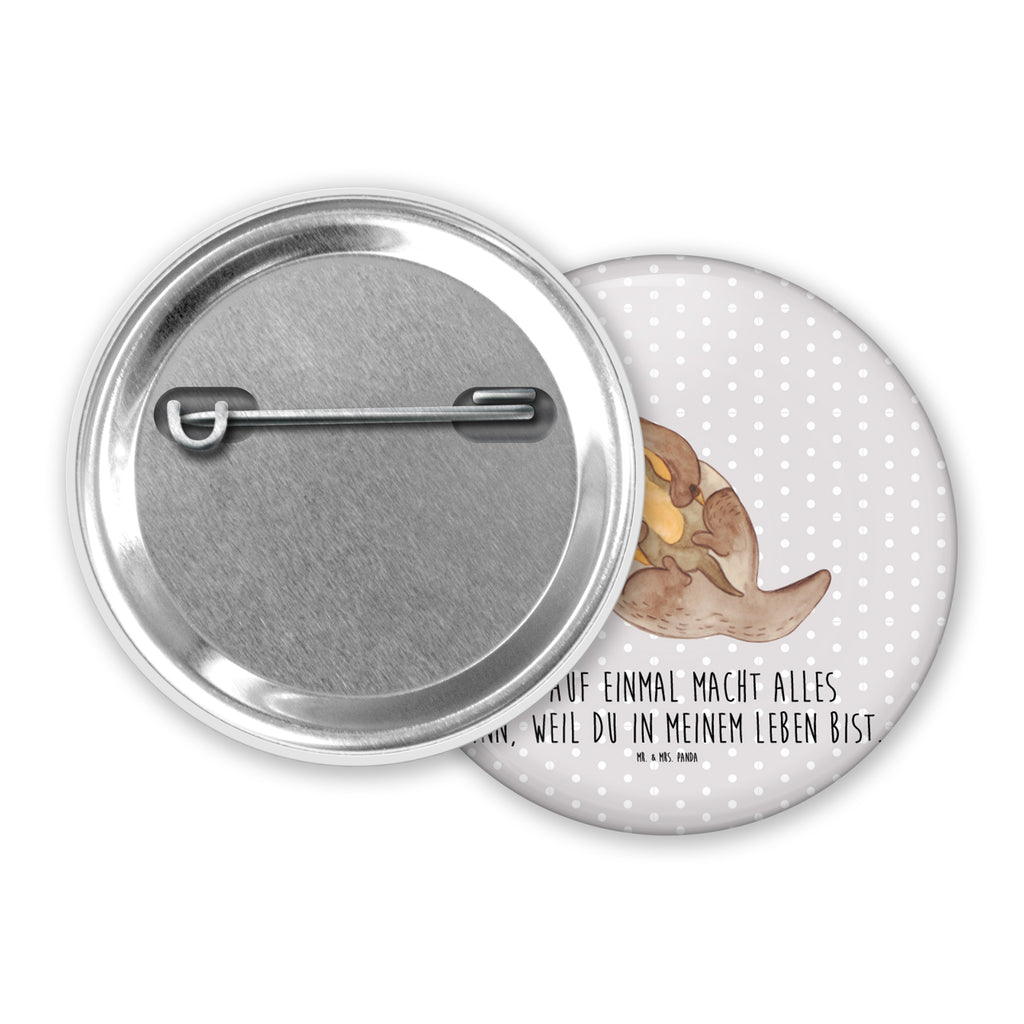 50mm Button Otter mit Kind 50mm Button, Button, Pin, Anstecknadel, Otter, Fischotter, Seeotter, Otter Seeotter See Otter