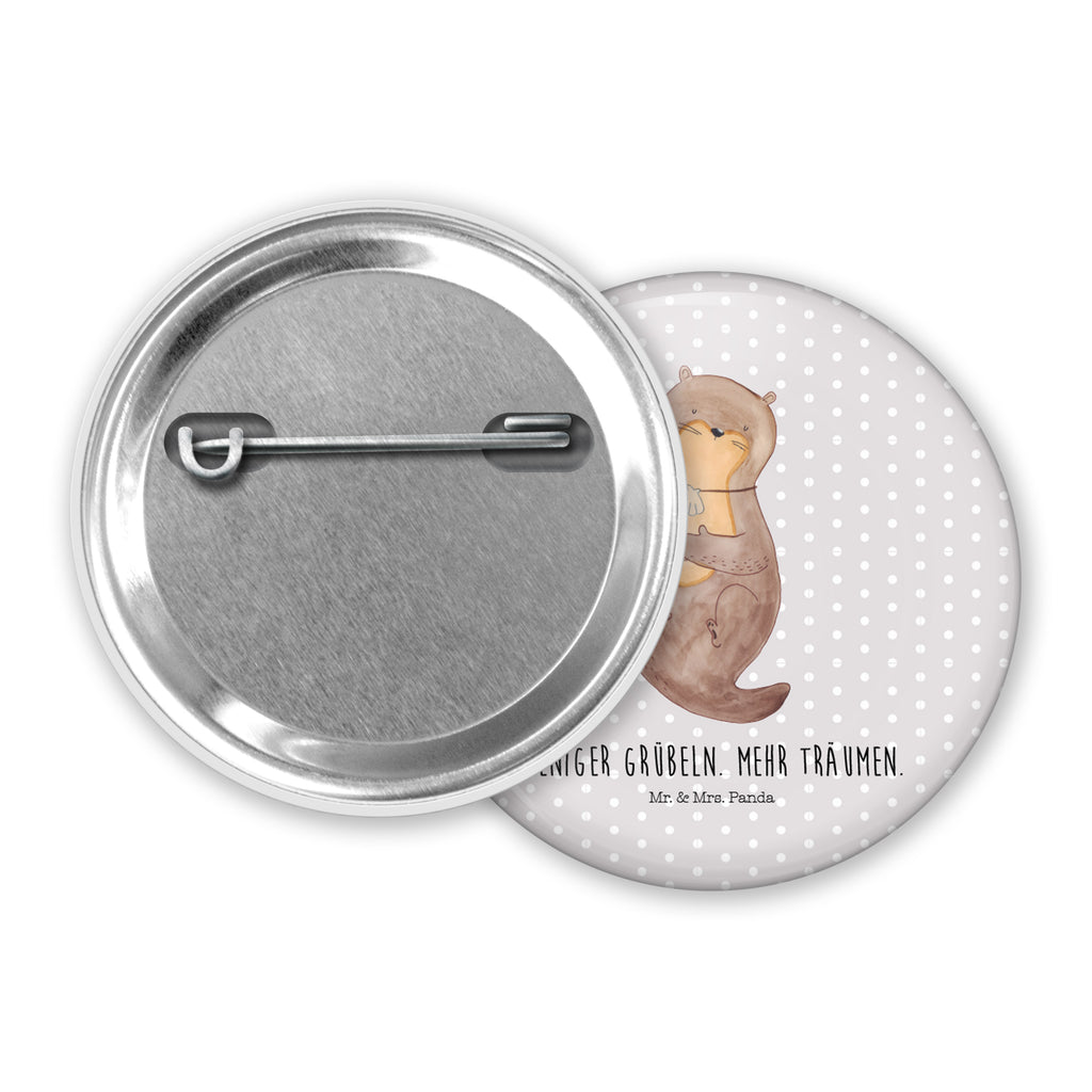 50mm Button Otter mit Muschelmedaillon 50mm Button, Button, Pin, Anstecknadel, Otter, Fischotter, Seeotter, Otterliebe, grübeln, träumen, Motivation, Tagträumen, Büro