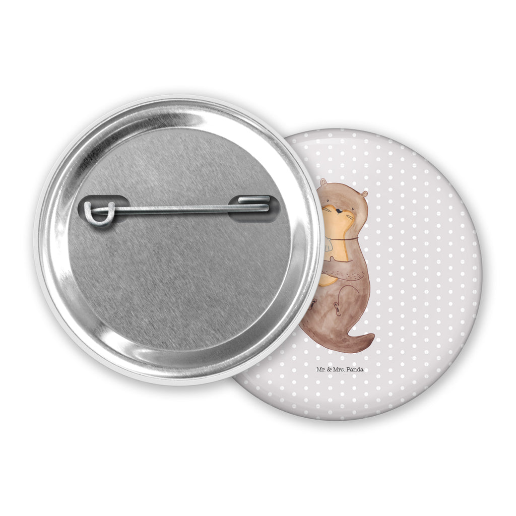 50mm Button Otter mit Muschelmedaillon 50mm Button, Button, Pin, Anstecknadel, Otter, Fischotter, Seeotter, Otterliebe, grübeln, träumen, Motivation, Tagträumen, Büro