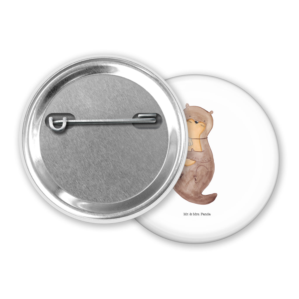 50mm Button Otter mit Muschelmedaillon 50mm Button, Button, Pin, Anstecknadel, Otter, Fischotter, Seeotter, Otterliebe, grübeln, träumen, Motivation, Tagträumen, Büro