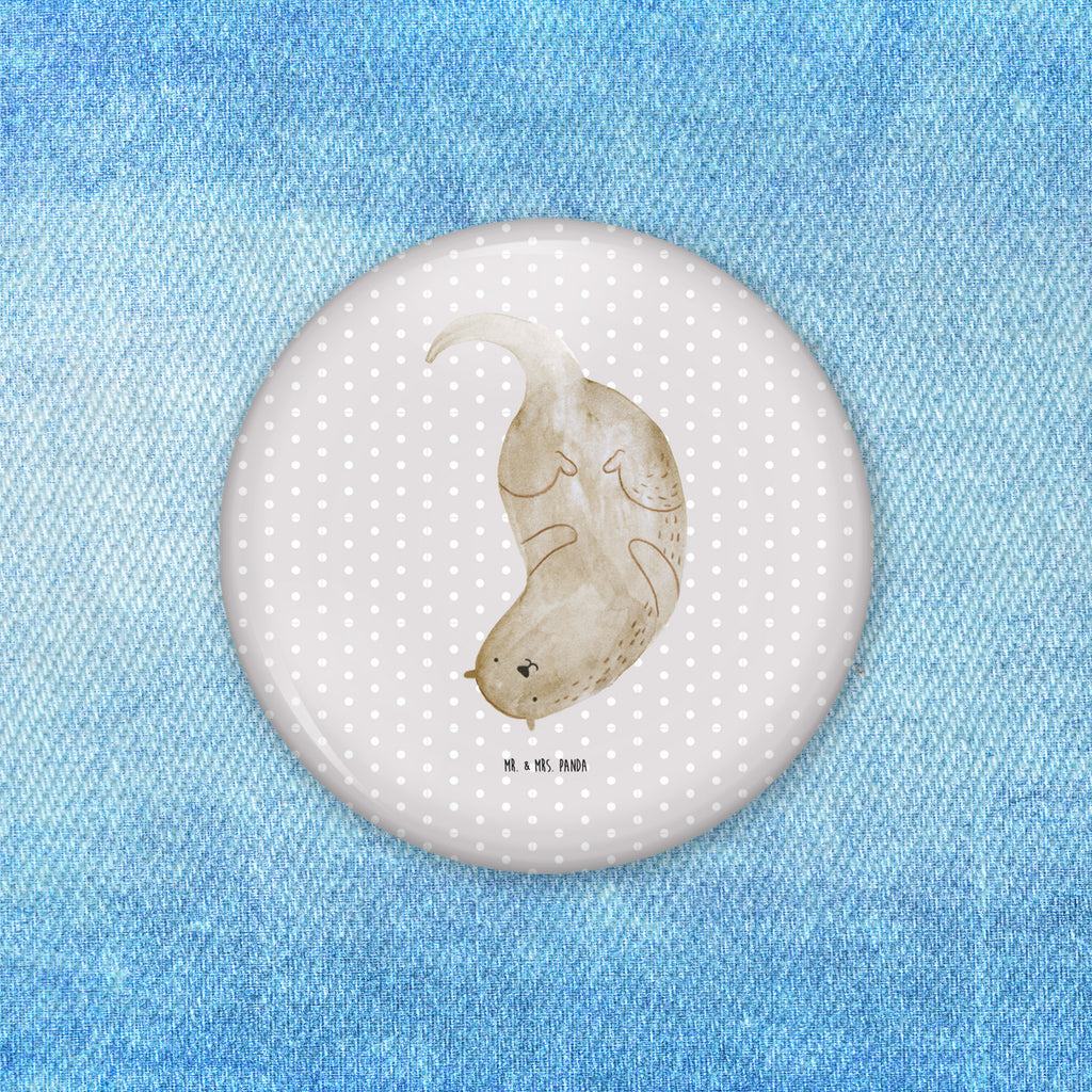 50mm Button Otter kopfüber 50mm Button, Button, Pin, Anstecknadel, Otter, Fischotter, Seeotter, Otter Seeotter See Otter