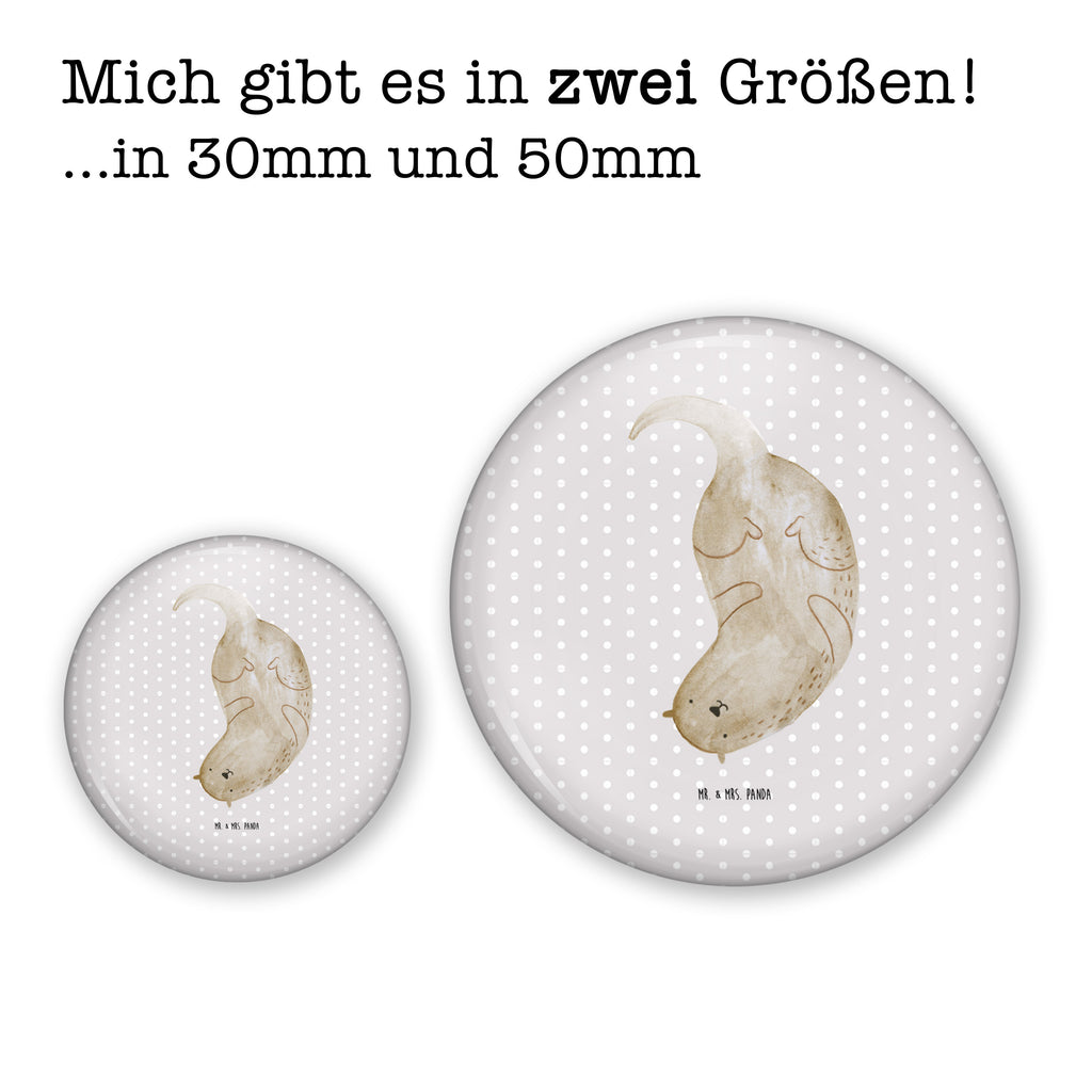 50mm Button Otter kopfüber 50mm Button, Button, Pin, Anstecknadel, Otter, Fischotter, Seeotter, Otter Seeotter See Otter