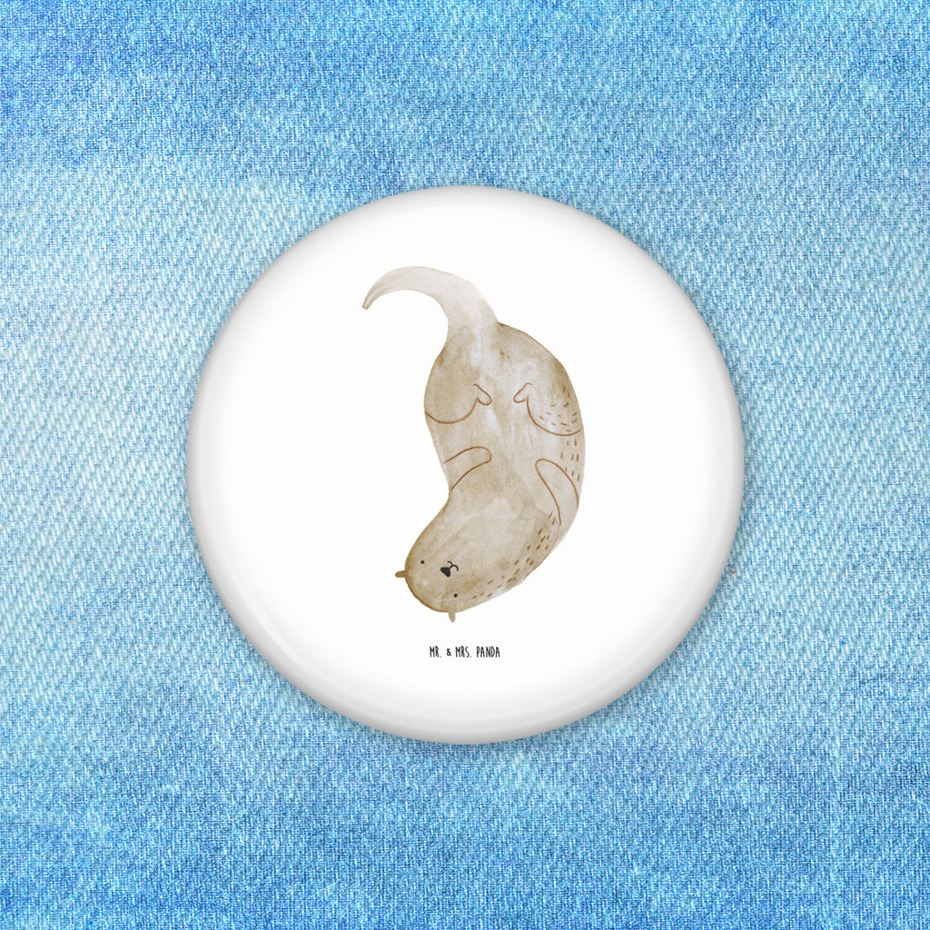 50mm Button Otter kopfüber 50mm Button, Button, Pin, Anstecknadel, Otter, Fischotter, Seeotter, Otter Seeotter See Otter