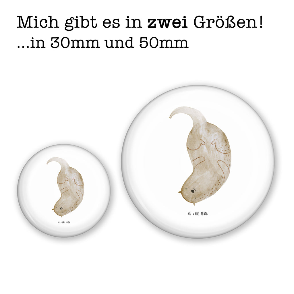 50mm Button Otter kopfüber 50mm Button, Button, Pin, Anstecknadel, Otter, Fischotter, Seeotter, Otter Seeotter See Otter