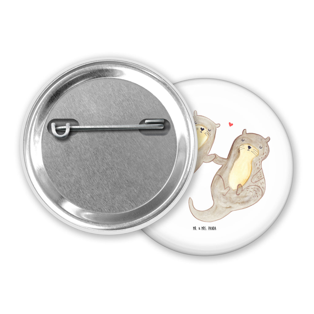 50mm Button Otter händchenhaltend 50mm Button, Button, Pin, Anstecknadel, Otter, Fischotter, Seeotter, Otter Seeotter See Otter