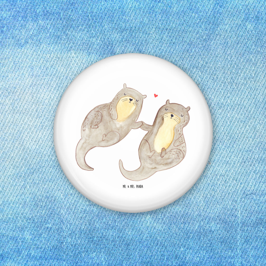 50mm Button Otter händchenhaltend 50mm Button, Button, Pin, Anstecknadel, Otter, Fischotter, Seeotter, Otter Seeotter See Otter