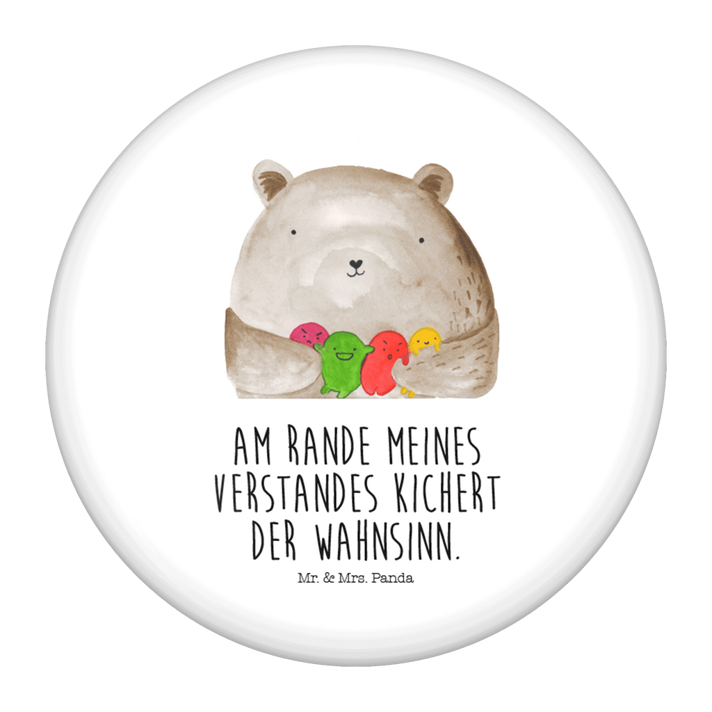 50mm Button Bär Gefühl 50mm Button, Button, Pin, Anstecknadel, Bär, Teddy, Teddybär, Wahnsinn, Verrückt, Durchgedreht