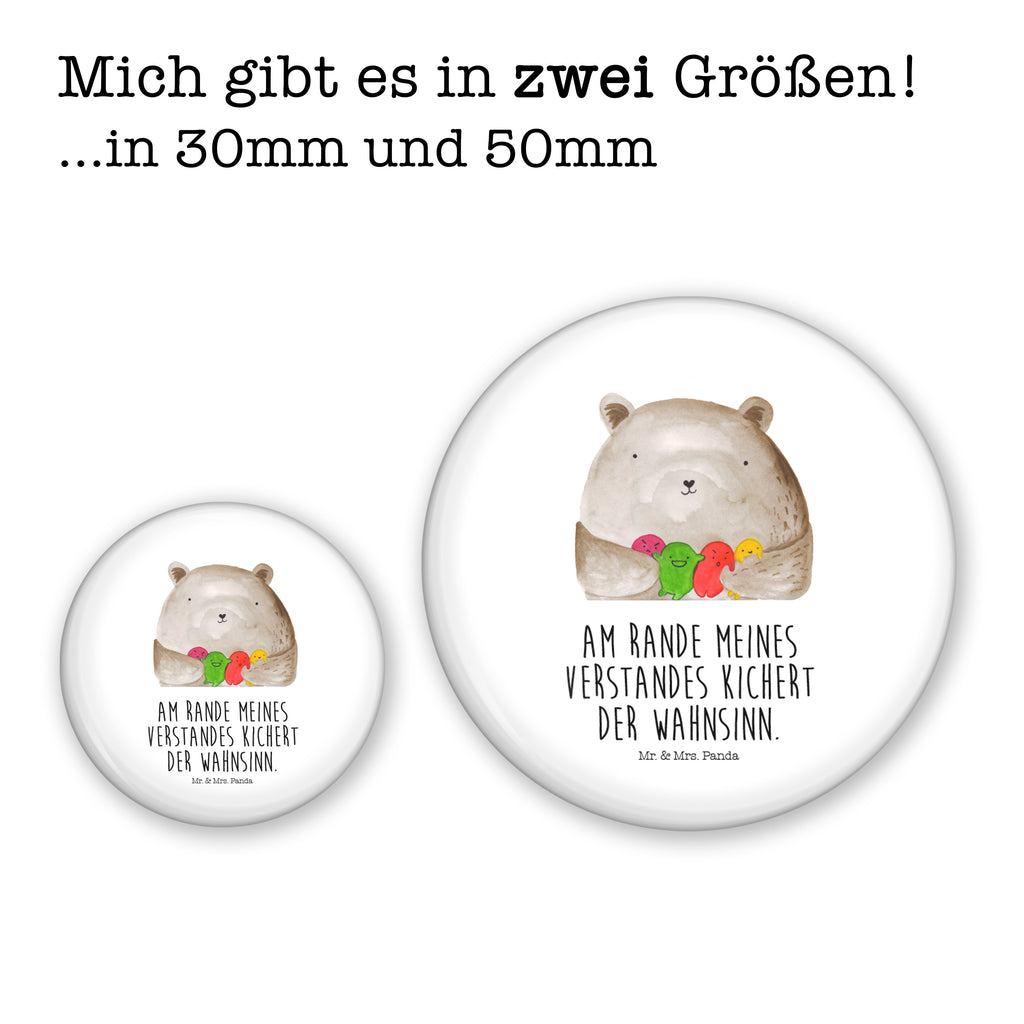 50mm Button Bär Gefühl 50mm Button, Button, Pin, Anstecknadel, Bär, Teddy, Teddybär, Wahnsinn, Verrückt, Durchgedreht