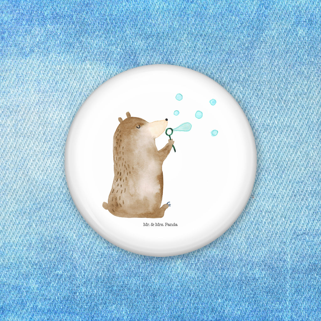 50mm Button Bär Seifenblasen 50mm Button, Button, Pin, Anstecknadel, Bär, Teddy, Teddybär, Seifenblasen Bär Lustig Sein Glücklich Traurig Happy