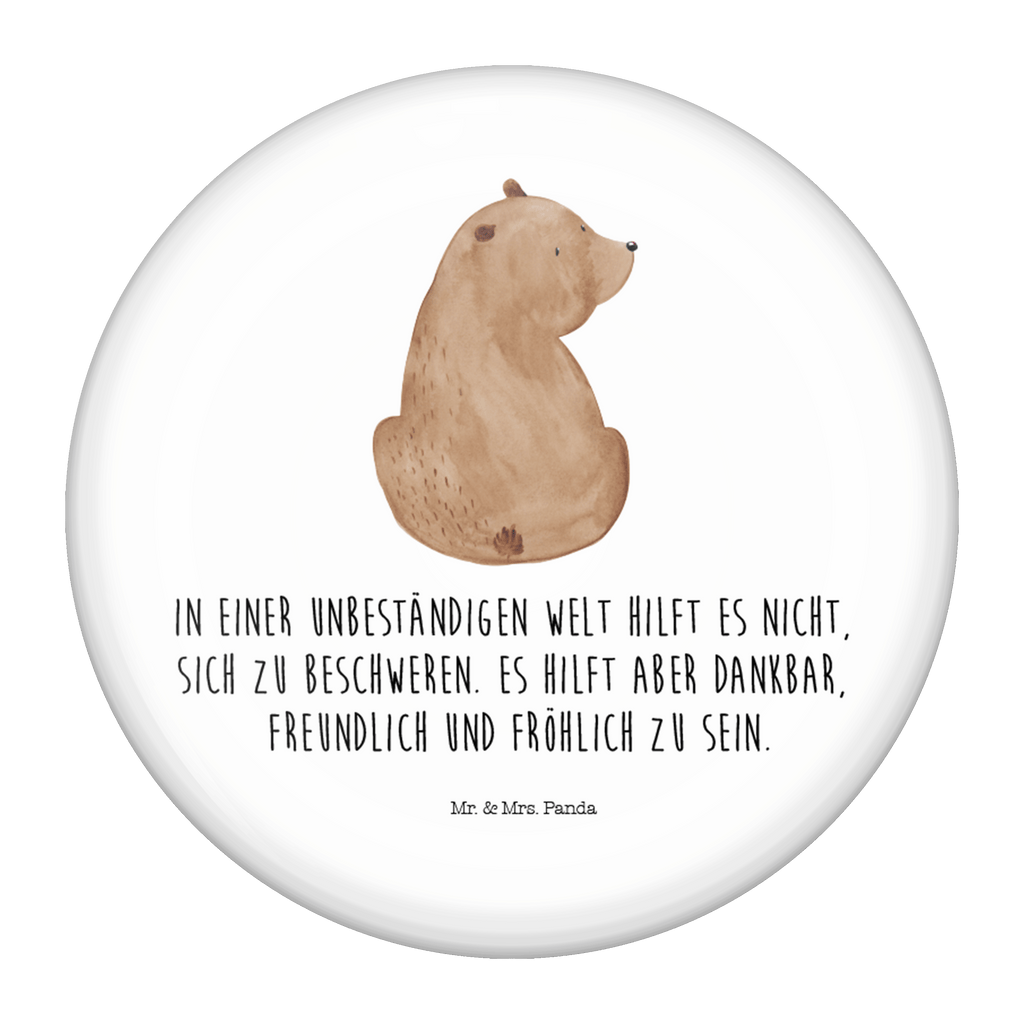 50mm Button Bär Schulterblick 50mm Button, Button, Pin, Anstecknadel, Bär, Teddy, Teddybär, Selbstachtung, Weltansicht, Motivation, Bären, Bärenliebe, Weisheit