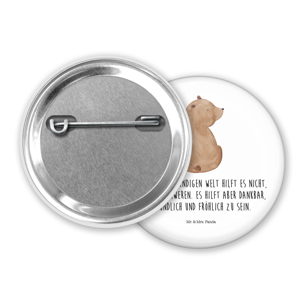 50mm Button Bär Schulterblick 50mm Button, Button, Pin, Anstecknadel, Bär, Teddy, Teddybär, Selbstachtung, Weltansicht, Motivation, Bären, Bärenliebe, Weisheit