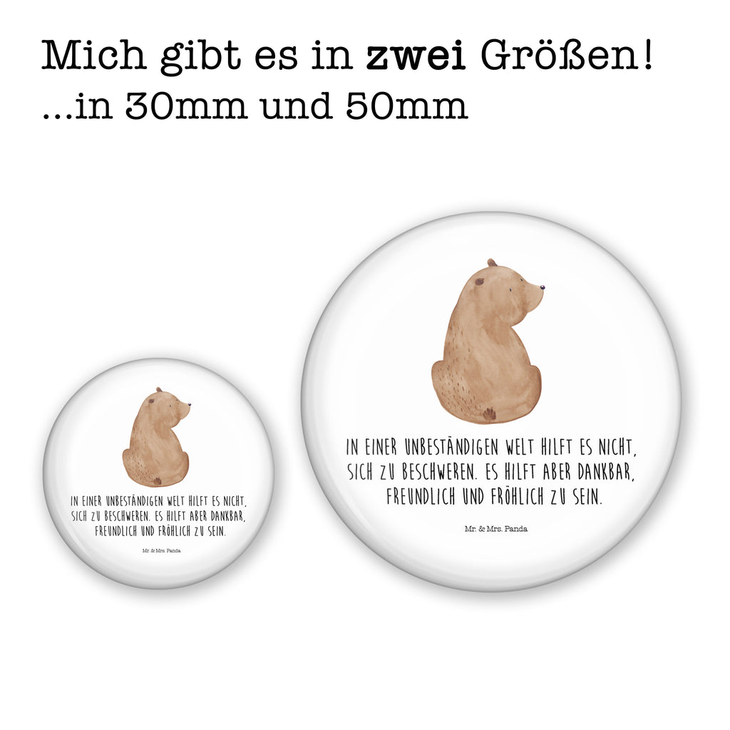 50mm Button Bär Schulterblick 50mm Button, Button, Pin, Anstecknadel, Bär, Teddy, Teddybär, Selbstachtung, Weltansicht, Motivation, Bären, Bärenliebe, Weisheit