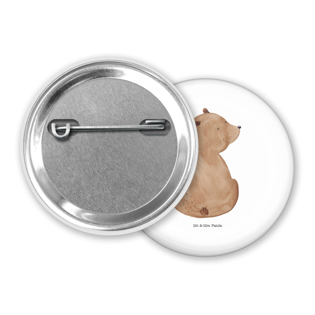 50mm Button Bär Schulterblick 50mm Button, Button, Pin, Anstecknadel, Bär, Teddy, Teddybär, Selbstachtung, Weltansicht, Motivation, Bären, Bärenliebe, Weisheit
