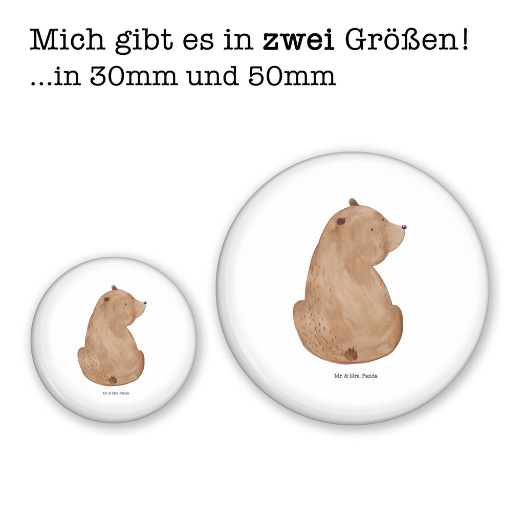 50mm Button Bär Schulterblick 50mm Button, Button, Pin, Anstecknadel, Bär, Teddy, Teddybär, Selbstachtung, Weltansicht, Motivation, Bären, Bärenliebe, Weisheit