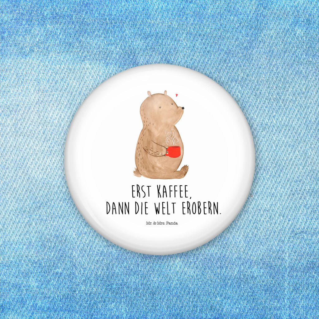 50mm Button Bär Kaffee 50mm Button, Button, Pin, Anstecknadel, Bär, Teddy, Teddybär, Kaffee, Coffee, Bären, guten Morgen, Morgenroutine, Welt erobern, Welt retten, Motivation