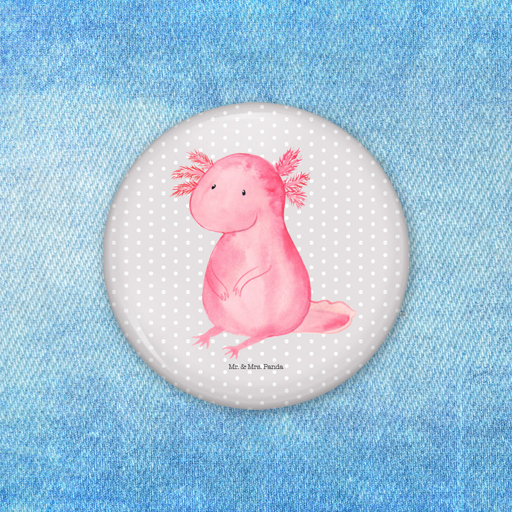 50mm Button Axolotl 50mm Button, Button, Pin, Anstecknadel, Axolotl, Molch, Axolot, vergnügt, fröhlich, zufrieden, Lebensstil, Weisheit, Lebensweisheit, Liebe, Freundin