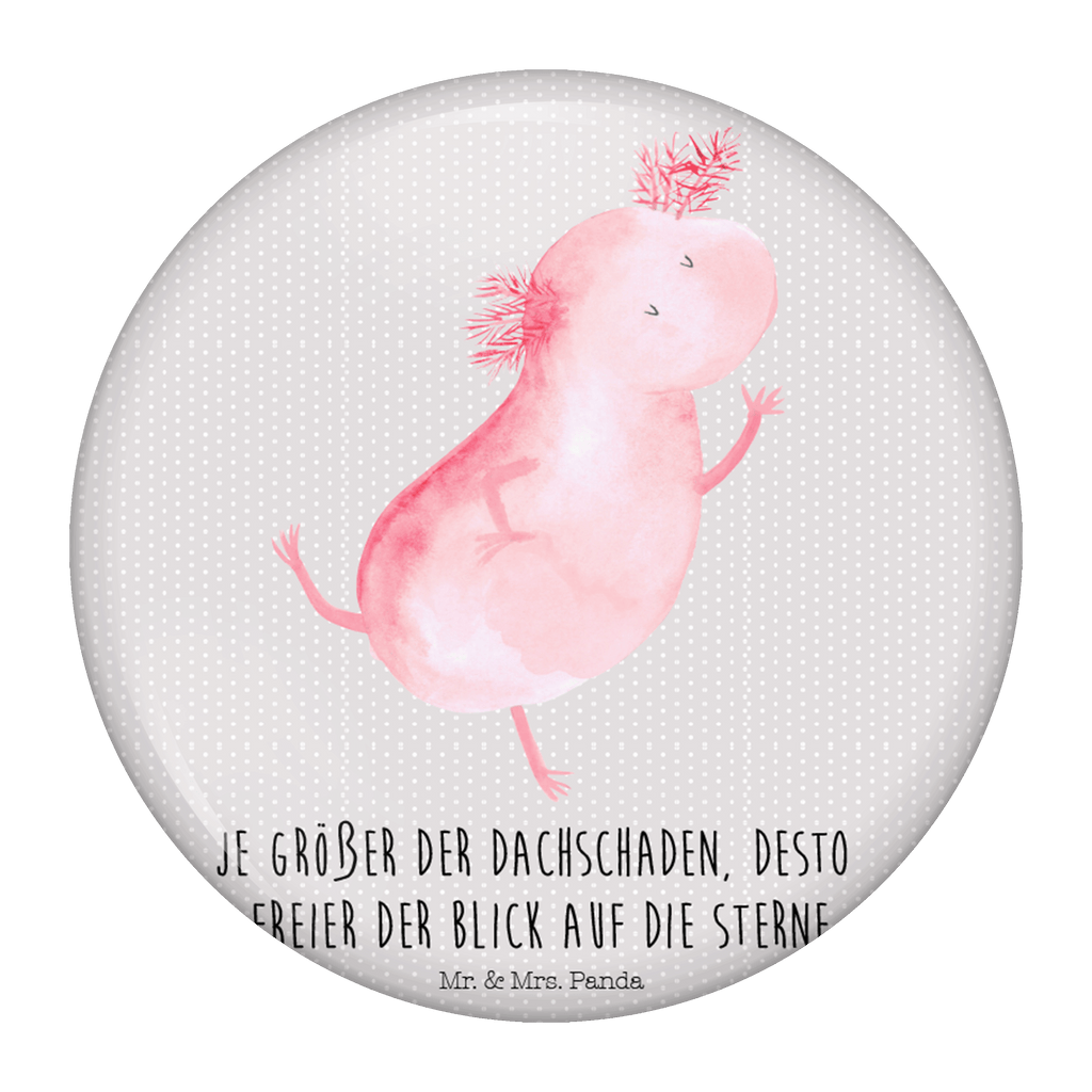 50mm Button Axolotl tanzt 50mm Button, Button, Pin, Anstecknadel, Axolotl, Molch, Axolot, Schwanzlurch, Lurch, Lurche, Dachschaden, Sterne, verrückt, Freundin, beste Freundin