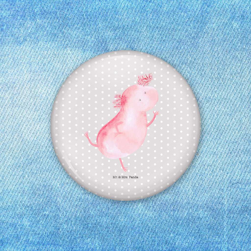 50mm Button Axolotl tanzt 50mm Button, Button, Pin, Anstecknadel, Axolotl, Molch, Axolot, Schwanzlurch, Lurch, Lurche, Dachschaden, Sterne, verrückt, Freundin, beste Freundin