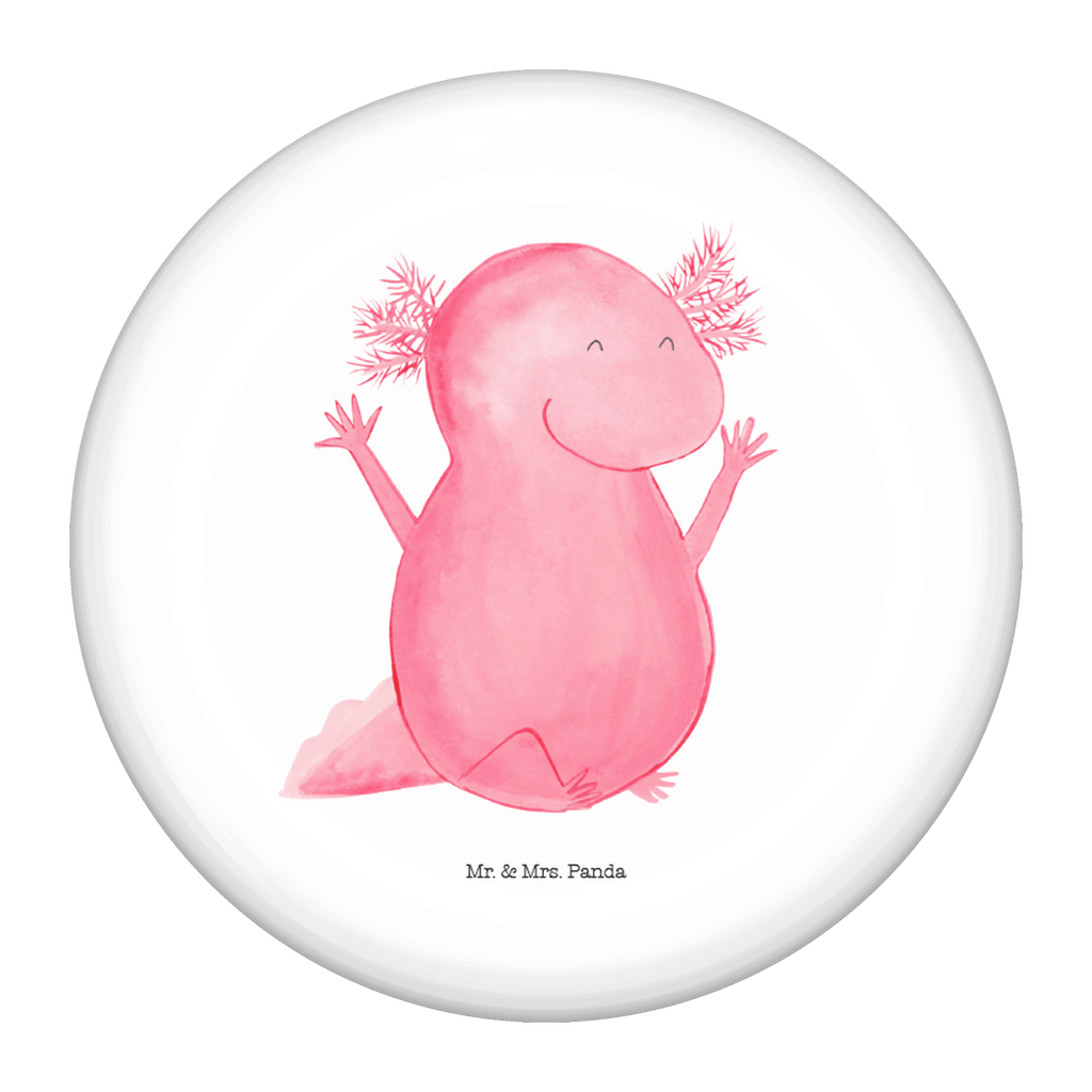 50mm Button Axolotl Hurra 50mm Button, Button, Pin, Anstecknadel, Axolotl, Molch, Axolot, Schwanzlurch, Lurch, Lurche, fröhlich, Spaß, Freude, Motivation, Zufriedenheit