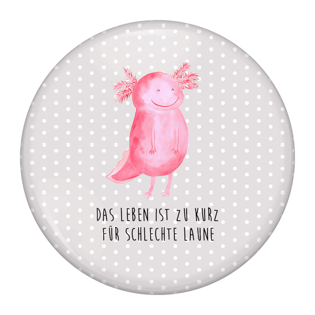 50mm Button Axolotl glücklich 50mm Button, Button, Pin, Anstecknadel, Axolotl, Molch, Axolot, Schwanzlurch, Lurch, Lurche, Motivation, gute Laune