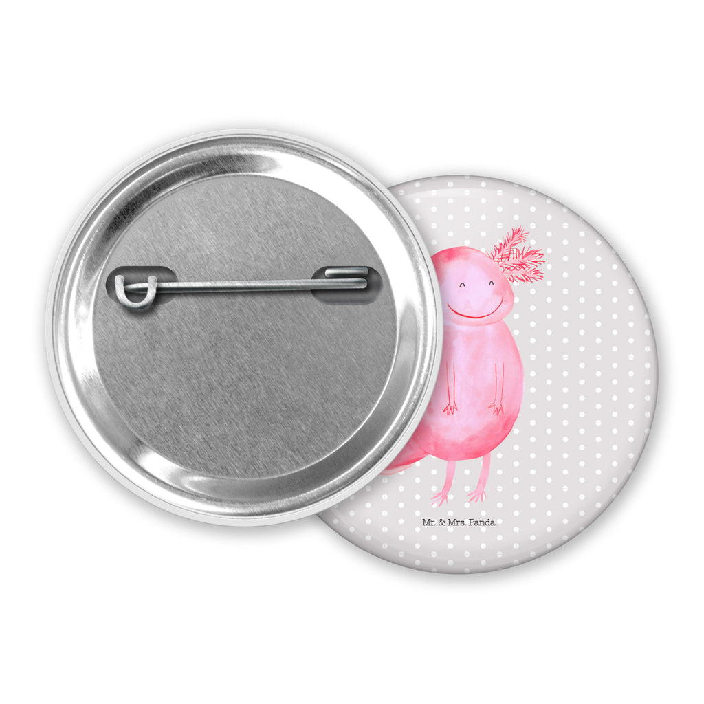 50mm Button Axolotl glücklich 50mm Button, Button, Pin, Anstecknadel, Axolotl, Molch, Axolot, Schwanzlurch, Lurch, Lurche, Motivation, gute Laune