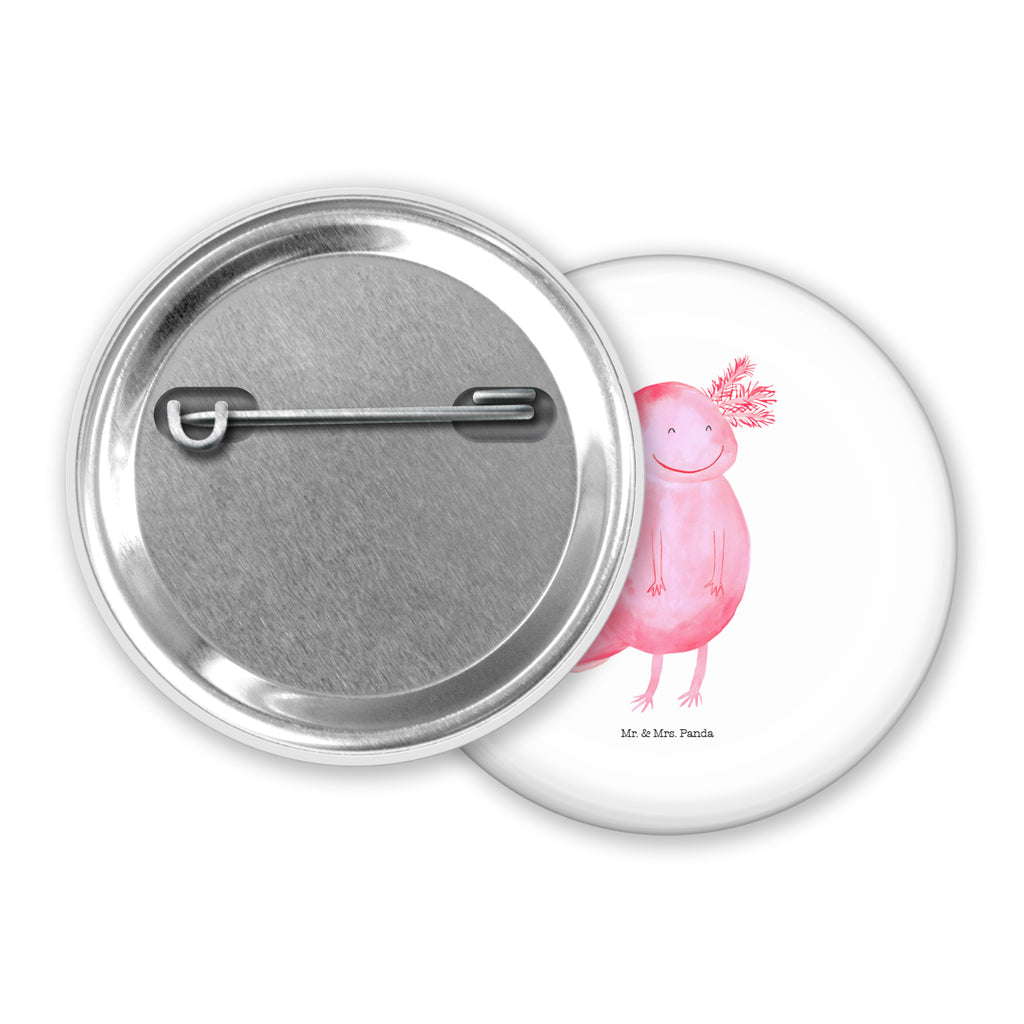 50mm Button Axolotl glücklich 50mm Button, Button, Pin, Anstecknadel, Axolotl, Molch, Axolot, Schwanzlurch, Lurch, Lurche, Motivation, gute Laune