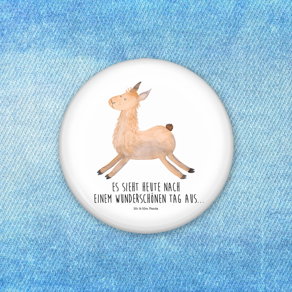 50mm Button Lama springend 50mm Button, Button, Pin, Anstecknadel, Lama, Alpaka, Lamas, Lieblingstag, Happy day, fröhlich, Glück, Freundin, Liebeskummer, Neustart, guten Morgen, Start, Prüfung, Abitur