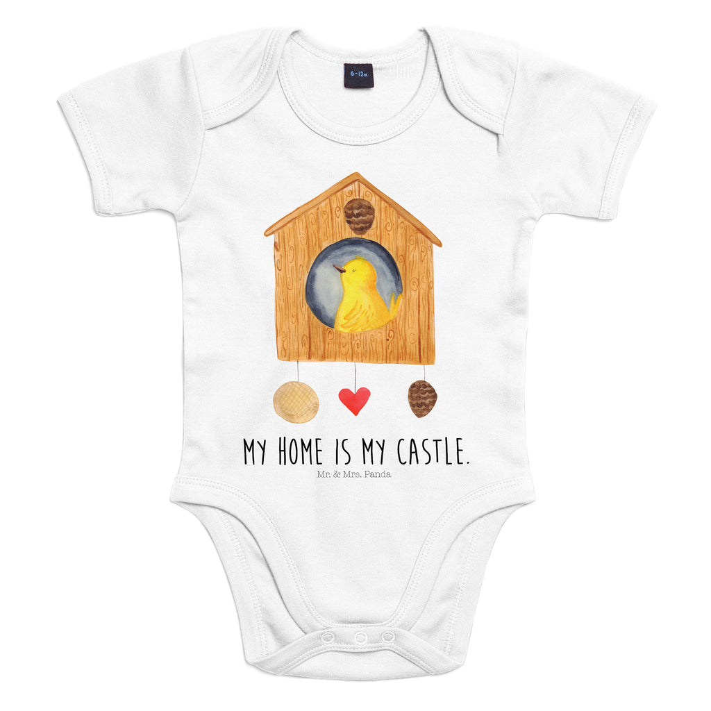 Organic Baby Body Vogelhaus Babykleidung, Babystrampler, Strampler, Wickelbody, Baby Erstausstattung, Junge, Mädchen, Tiermotive, Gute Laune, lustige Sprüche, Tiere, Vogel, Vögel, Vogelhaus, Vogelhäuschen, Home sweet home, Zuhause, Nest, Eigenheim, Familie, Wohnung, Haus, unser Haus, Lieblingsort, Castle