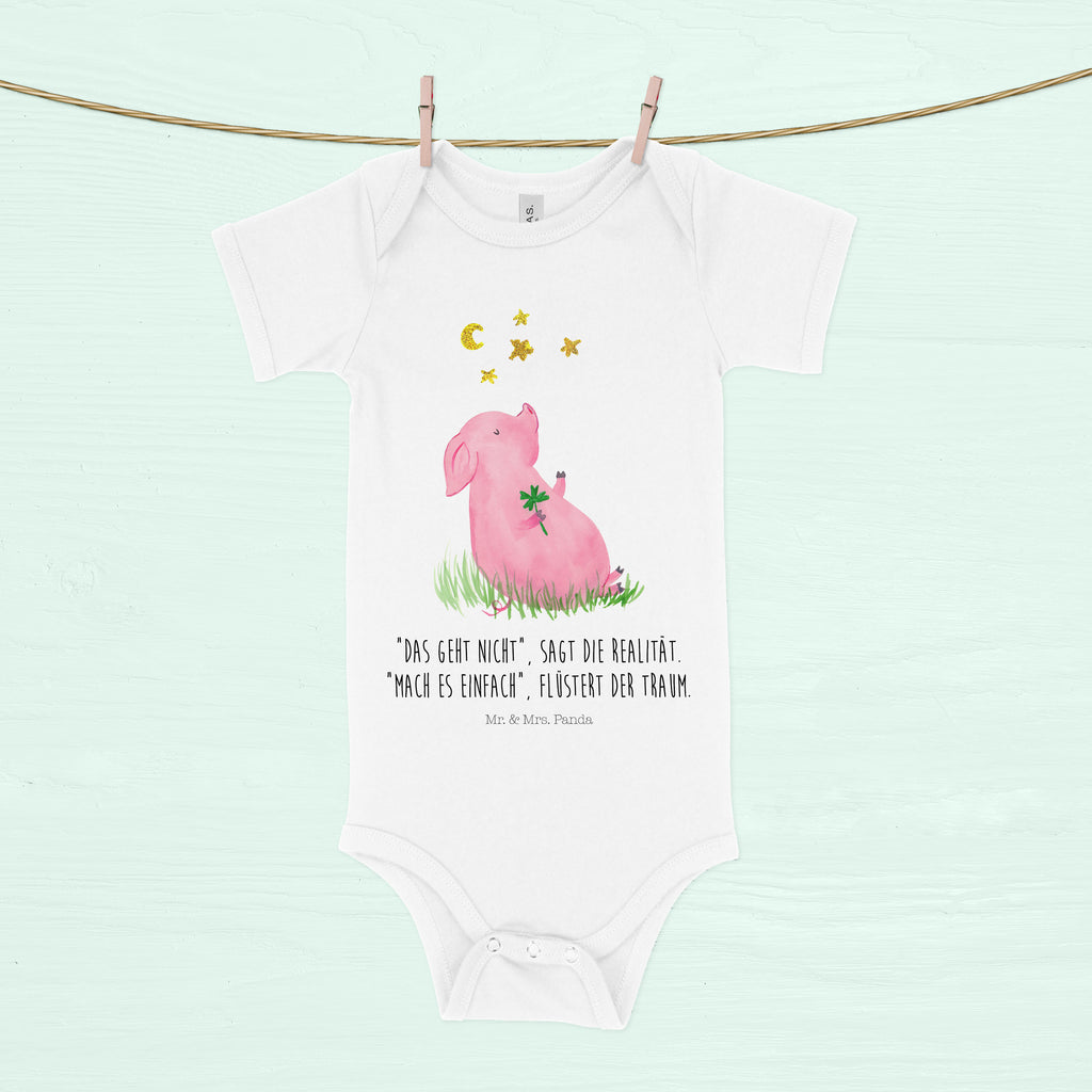 Organic Baby Body Glücksschwein Babykleidung, Babystrampler, Strampler, Wickelbody, Baby Erstausstattung, Junge, Mädchen, Tiermotive, Gute Laune, lustige Sprüche, Tiere, Glücksschwein. Glück, Schwein, Schweinchen, Sterne, Sernchen, Ziele, Träume, Motivation, Glücksbringer