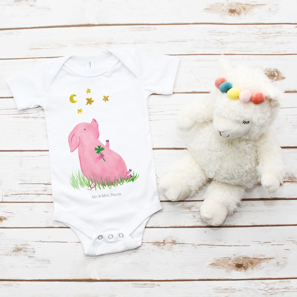 Organic Baby Body Glücksschwein Babykleidung, Babystrampler, Strampler, Wickelbody, Baby Erstausstattung, Junge, Mädchen, Tiermotive, Gute Laune, lustige Sprüche, Tiere, Glücksschwein. Glück, Schwein, Schweinchen, Sterne, Sernchen, Ziele, Träume, Motivation, Glücksbringer