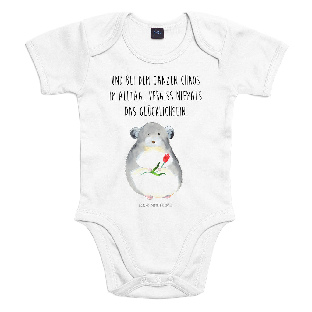 Organic Baby Body Chinchilla mit Blume Babykleidung, Babystrampler, Strampler, Wickelbody, Baby Erstausstattung, Junge, Mädchen, Tiermotive, Gute Laune, lustige Sprüche, Tiere, Chinchilla, Chinchillas, Liebeskummer, Kummer, Depressionen, traurig sein, Chaos, Glücklichsein, Büro, Büroalltag